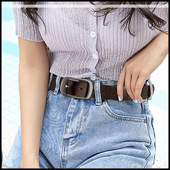 Genuine Cowhide Leather Belts with Pin Buckle for Women main image 5